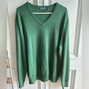 Ralph Lauren Men's V-Neck Green Sweater